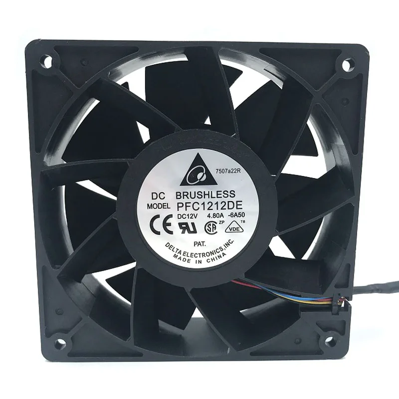 Ventilador Original Delta de 120mm PFC1212DE para Ant GPU Miner potente ventilador de refrigeración 120*120*38mm 12V PWM 4 pines 250CFM 7000RPM 66.5DBA - imagen 3