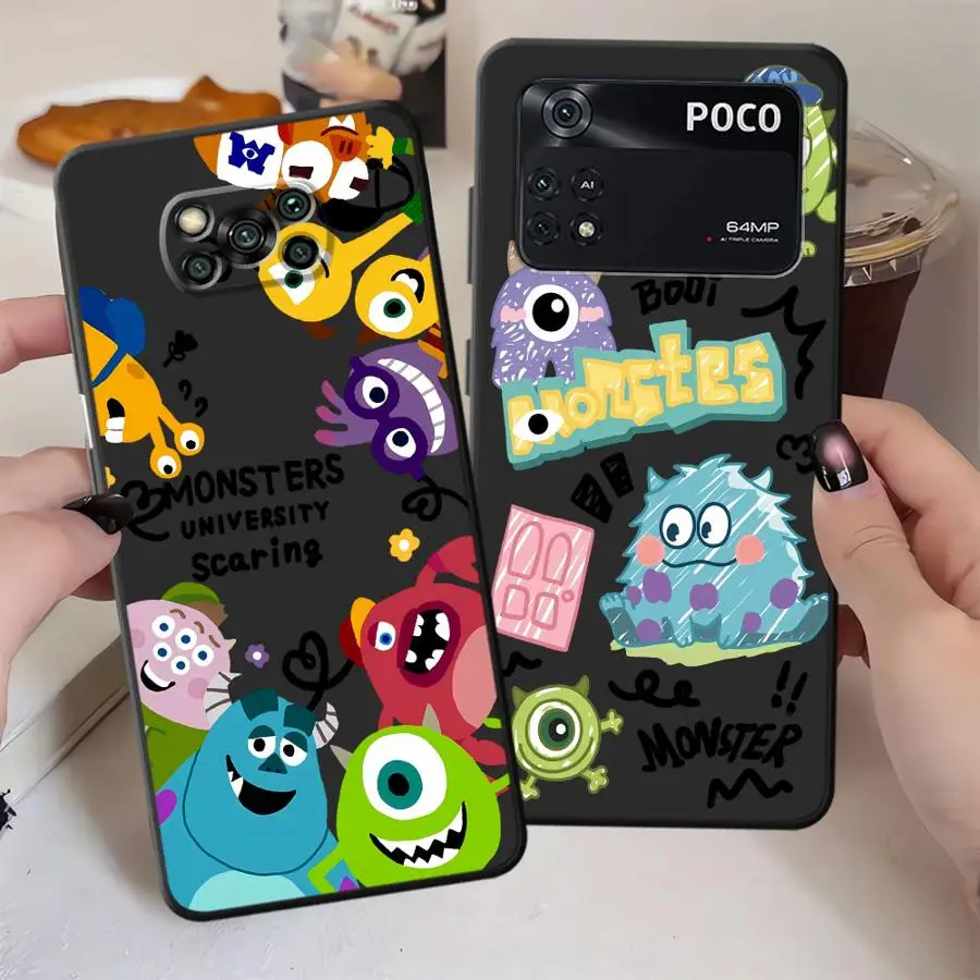 Funda de teléfono suave negra de dibujos animados de Disney Monsters Inc para Xiaomi Poco C75 C50 X3 X4 X5 X7 Pro F1 M5 C40 M3 M4 M7 Pro C61 C71 - imagen 3