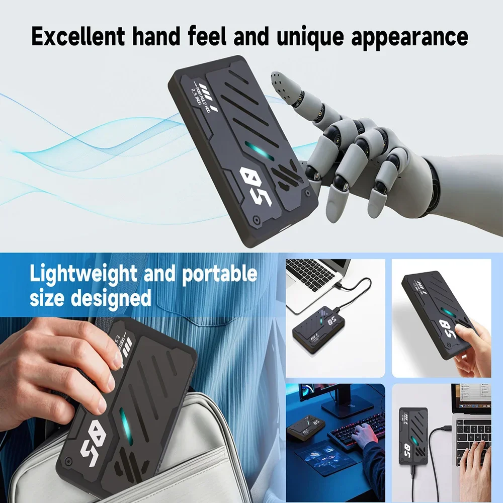 HDD externo 2,5 1TB 750GB 500GB 320GB 250GB 160GB tipo C USB3.0 disco duro 1 TB estilo RGB almacenamiento de expansión para Mac PC portátil - imagen 3