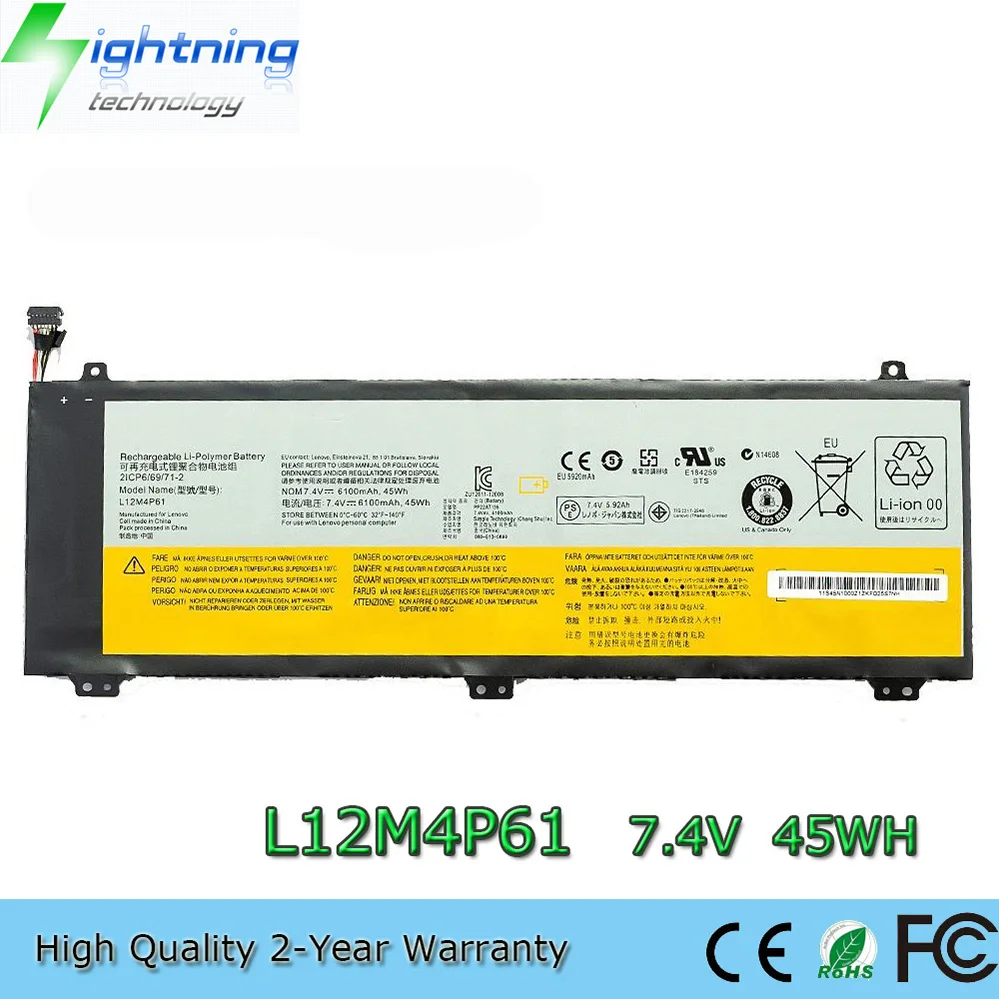 L12M4P61 7.4V 45Wh Batería para portátil Lenovo Ideapad U330 Touch U330p U330t L12L4P61 etc.