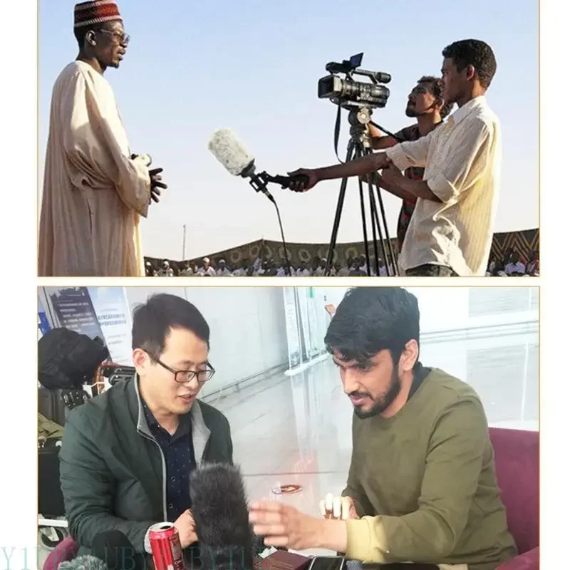 652F Manga parabrisas micrófono, material para cabello sintético para grabación sonido mejorada todos los tamaños - imagen 4