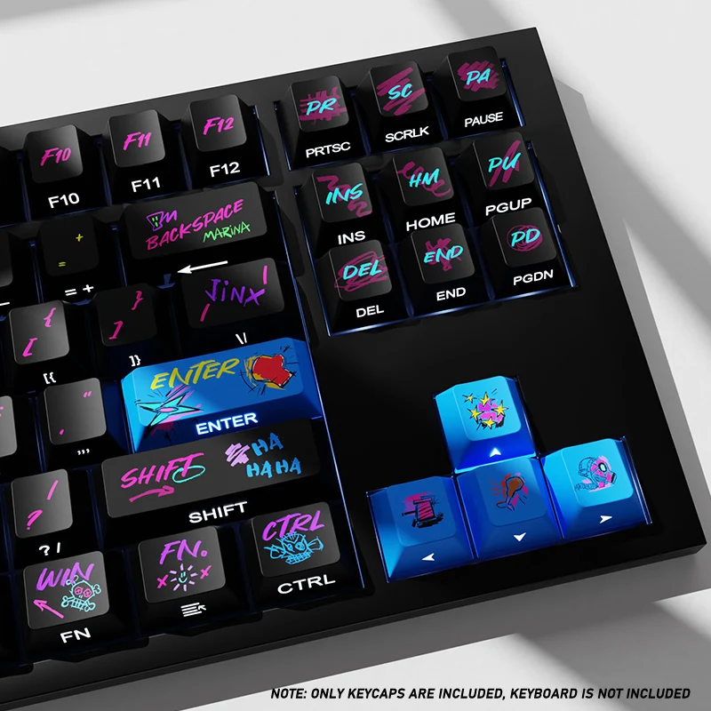 Teclas de teclado Jinx, 125 teclas, teclas personalizadas para juegos por sublimación Cherry Pbt - imagen 3