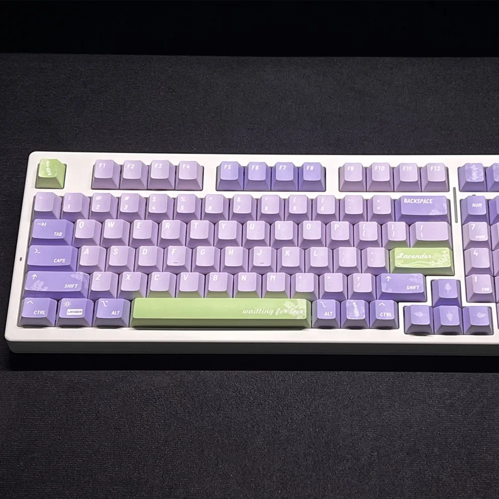 Lavanda Keycap Cherry perfil tinte sublimación PBT Keycap 140 teclas ISO Enter 6.25U 7U barra espaciadora para GH60 GK61 64 68 75 82 96 104 - imagen 3