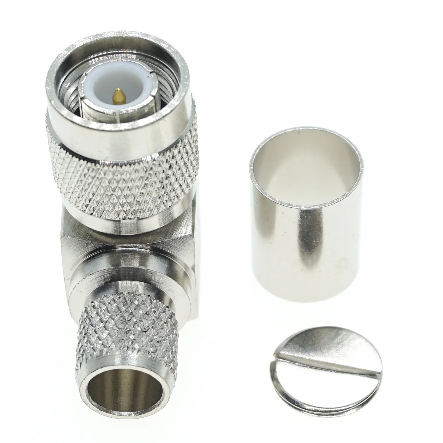 Conector TNC Macho Coaxial RG8 LMR400 – Engarzado Ángulo Recto - imagen 4