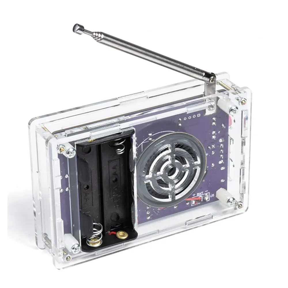 Kits de módulo receptor de Radio RDA5807S, circuitos electrónicos de bricolaje FM, piezas, pantalla de tubo Digital, 87-108MHz, fuente de alimentación Dual - imagen 2