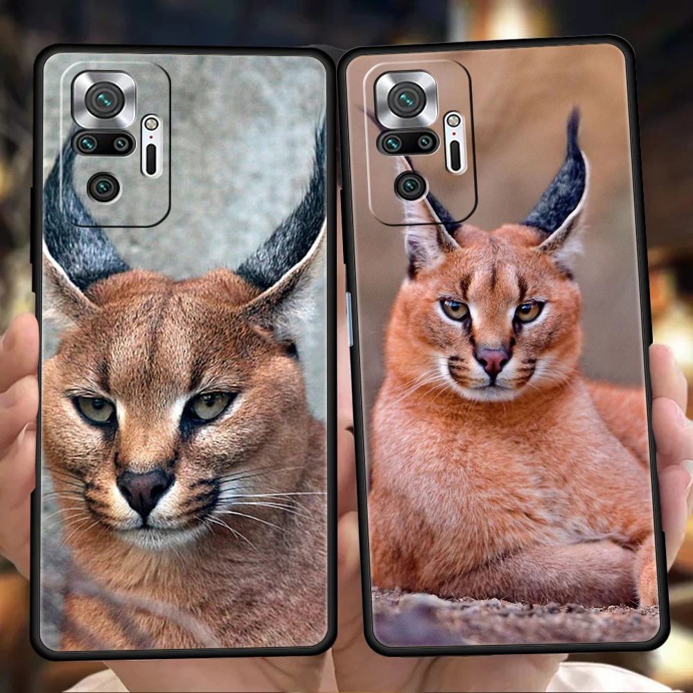 Funda de teléfono African Lynx Caracal Cat para Xiaomi Redmi Note 14 5G 13 12 10 11 Pro Plus 4G 14C 13C 12C 10C 9C funda suave de TPU