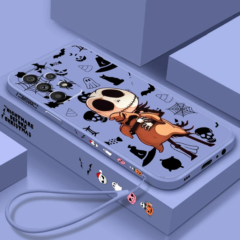 Cuerda líquida de Disney para Samsung, cordón izquierdo con calavera de Nochebuena para modelos A53, A52, A55, A32, A51, A71, A21S, A13, A73, A55, A72, A23, A35, A05, 5G - imagen 3