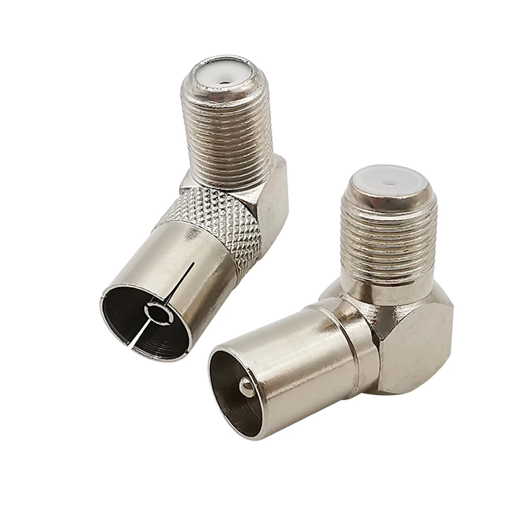 Conector de Cable Coaxial RF macho hembra de 90 grados tipo F para TV, conector hembra de ángulo recto para antena de TV, 1 Adaptador - imagen 2