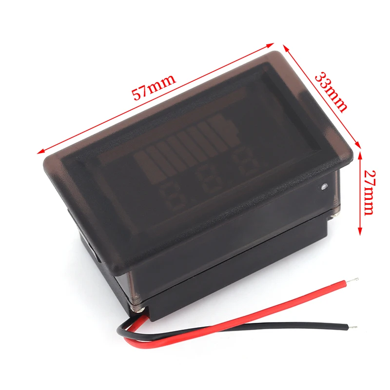 Indicador de nivel de carga de batería de coche a prueba de agua, medidor de capacidad de batería de litio de 12V-72V, voltímetro probador de pantalla azul - imagen 5