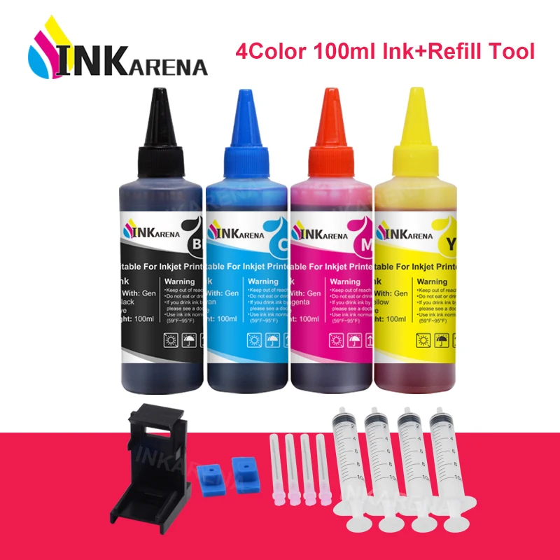 Inkarena-botella Universal de tinta de tinte para impresora Canon, recambio de tinta Compatible con Canon PG510 CL511 PG 100 540 545 CL 445, inyección de tinta, 4 colores, 541 ml