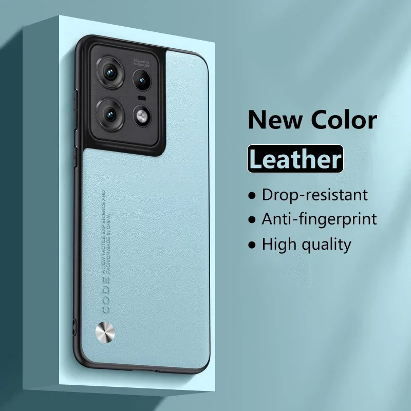 Funda de cuero para Motorola Moto Edge 50 Pro, funda protectora de silicona mate de fibra de carbono de lujo para teléfono MotorolaEdge50Pro Coque - imagen 2