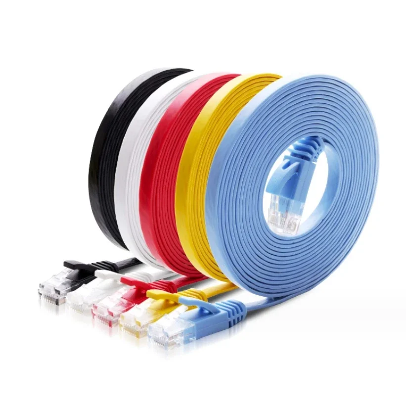 0,2 m 0,5 1m 2M 3m 5m 10m 15m 20m 30m cable CAT6 plano UTP de red Ethernet RJ45 parche LAN negro blanco - imagen 2