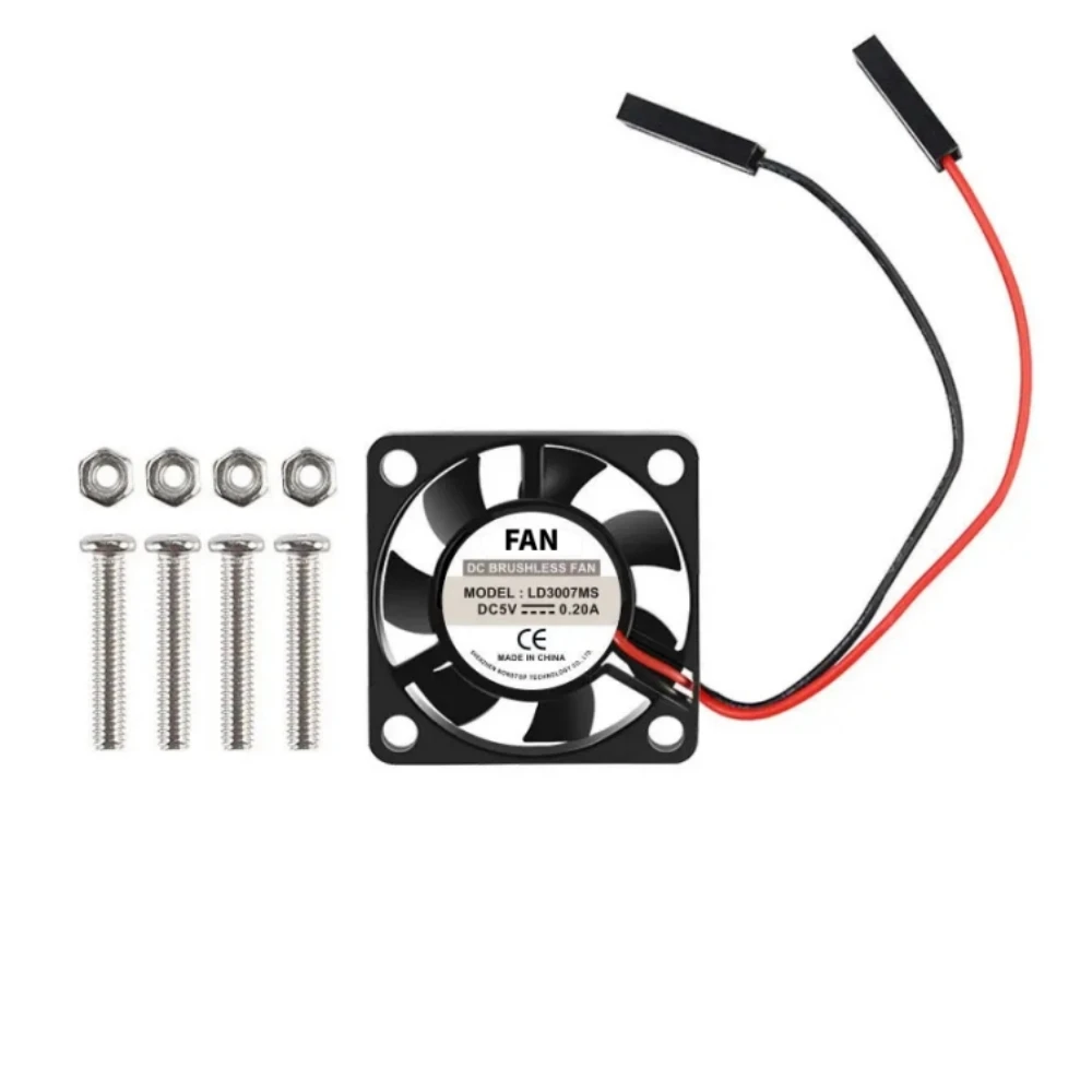 1/2 Uds ventilador de refrigeración 3,3 V 5V ventilador de refrigeración de CPU sin escobillas disipador de calor radiador para Raspberry Pi4 Pi3 B +, Pi 3, Pi 2, Pi 1 B +