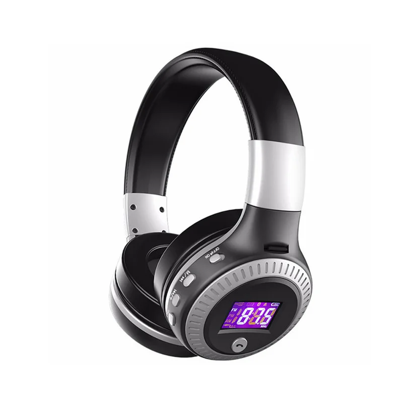 Auriculares Bluetooth 5,3 con micrófono pantalla Digital LED auriculares bajos auriculares inalámbricos con Radio TF/FM para ordenador PC portátil - imagen 2