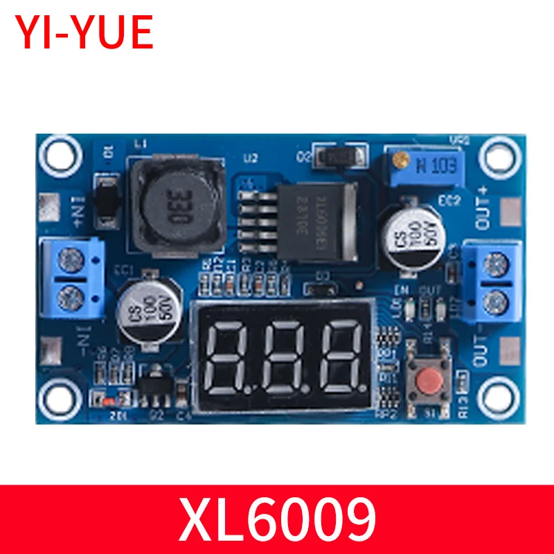 Módulo de refuerzo ajustable XL6009 DC-DC actualizado 5-32V hasta 5-40V 4A con pantalla digital