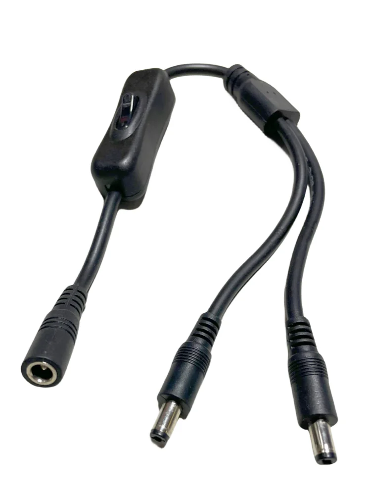 Divisor de CC Cbles DC5.5 x 2,1mm con cable de alimentación Swtich para adaptador de carga 18awg Minitor para luz Led 30cm toda la potencia de cobre - imagen 5