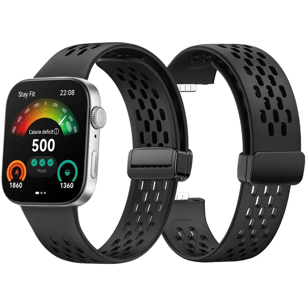 Correa magnética de silicona con hebilla plegable D para Huawei Watch Fit 3, Correa para HUAWEI Fit3, pulsera deportiva, Correa de reloj
