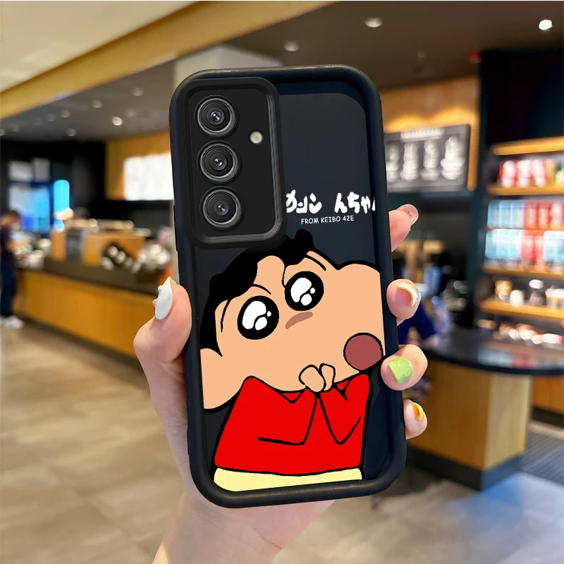 C-Crayon S-Shin Chan funda de teléfono para Samsung Galaxy A35 A34 A33 A32 5G A31 A30 A24 A23 A22 A13 A12 A05 A03 fundas a prueba de golpes - imagen 3