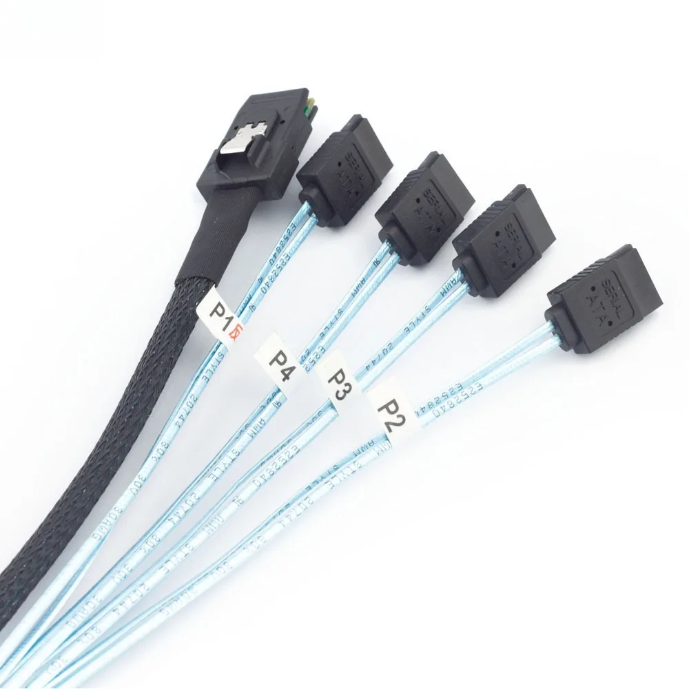 Cable de contacto inverso Minisas 8087 a 4 SATA - Cable de servidor de computadora 4.0 sin metralla para un rendimiento mejorado - imagen 4