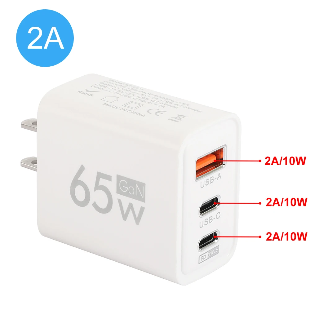Cargador USB tipo C de carga rápida 2A, cargador de pared de carga USB + 2 tipos c para UE, EE. UU., adaptador de teléfono para iPhone, Xiaomi, Huawei y Samsung - imagen 5