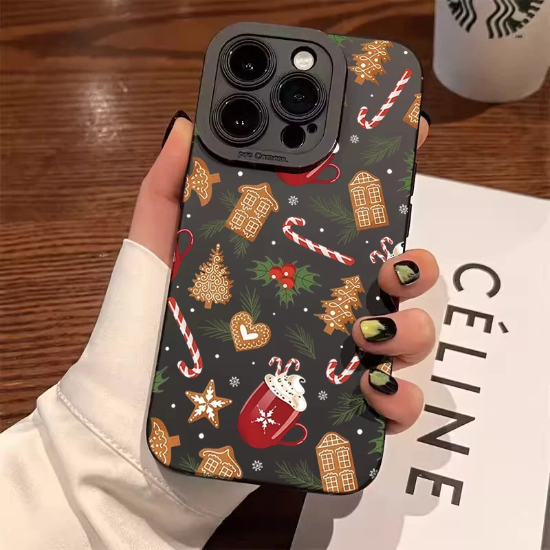 Funda de teléfono para Samsung Galaxy A16 A36 A56 A35 A55 A15 S25 Ultra S24FE S23 S22 Plus copo de nieve Feliz árbol de Navidad cubierta de Año Nuevo