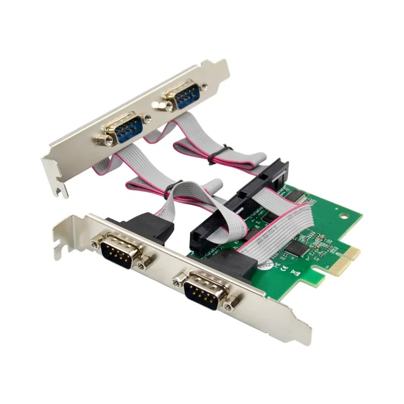 PCIE ASIX 99100 Chip 4S 4 puertos com DB9 RS232 Tarjeta de puerto serie Tarjeta controladora PCI Express 4 puertos adaptador de rs-232 a pci-e