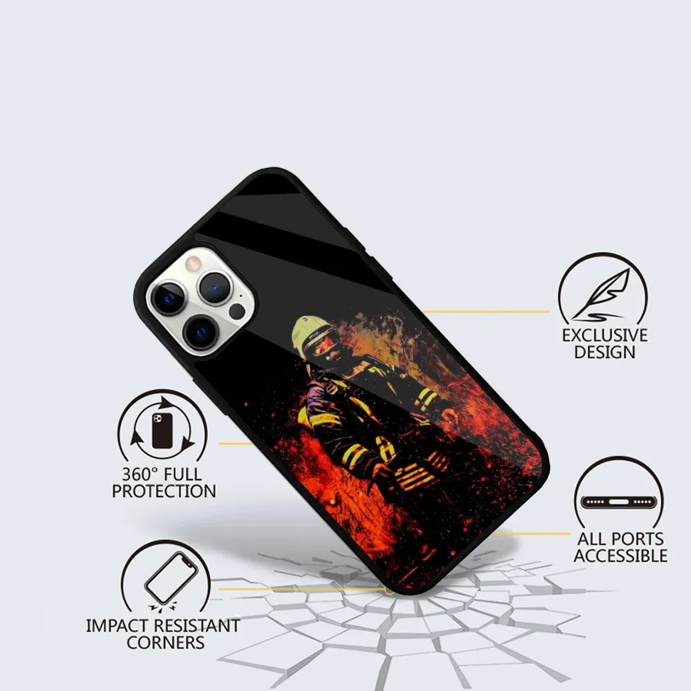 Funda de teléfono de héroes de bombero para iPhone 15,14,13,12,11,Plus,Pro,Max Mini Magsafe, carga magnética inalámbrica - imagen 3