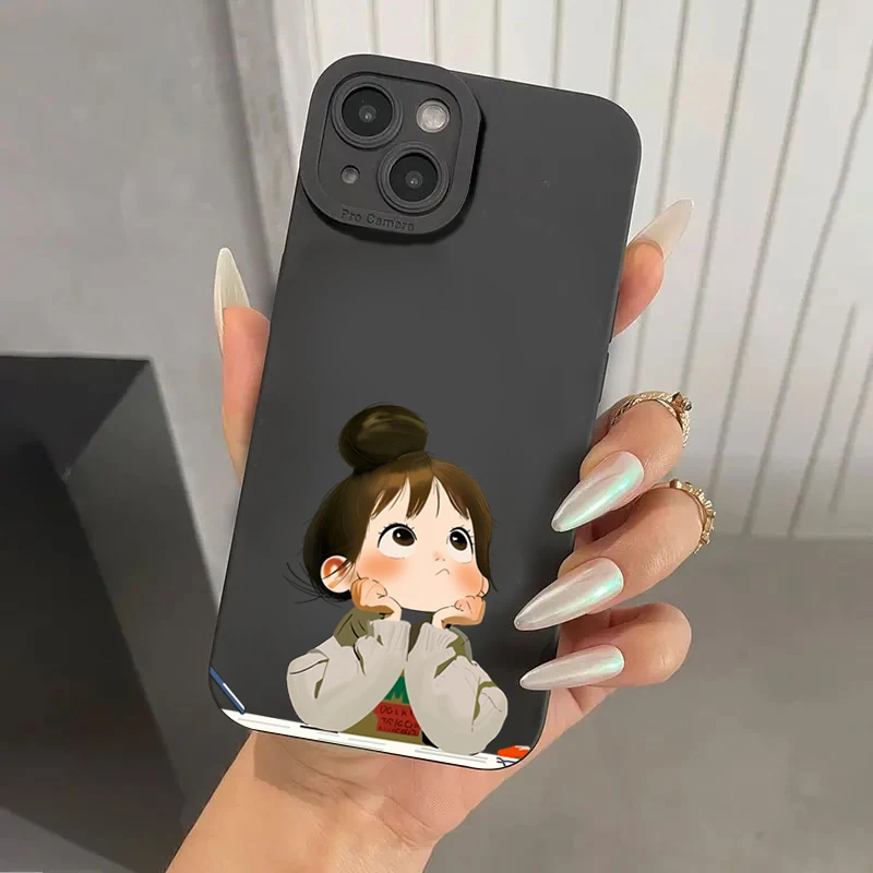 Funda con estampado de niña enojada bonita para Xiaomi Redmi Note 14 13 12 11 Pro Plus 5G 12S 11S 10S Redmi 13C 14C 13 4G funda de silicona - imagen 2