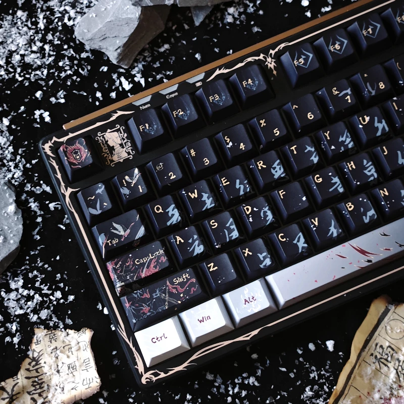 Juego de teclas temáticas Fengyan Ling, sublimación PBT, perfil de cereza, teclas de transmisión para teclado mecánico, accesorios para juegos - imagen 2