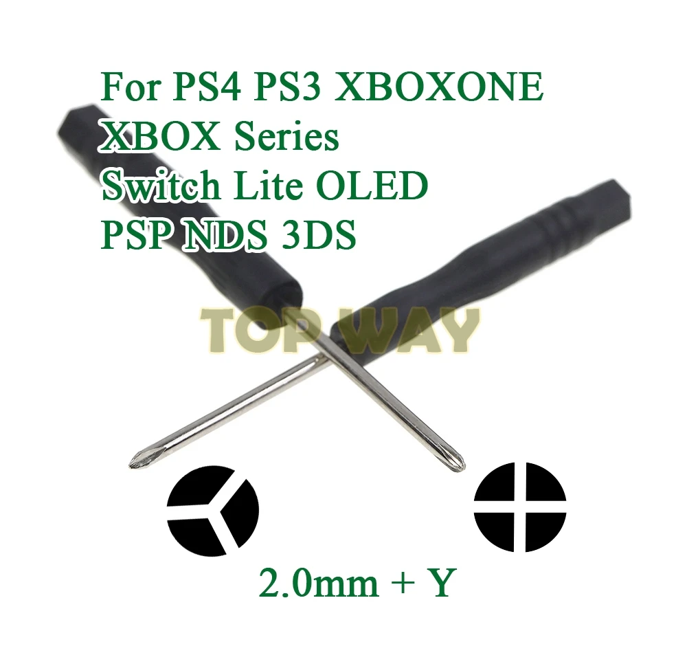 200 Uds para Playstation 4 PS4 PS3 XBOXONE XBOX Series Switch Lite OLED PSP NDS 3DS controlador destornillador 2,0mm Cruz + Y Torx