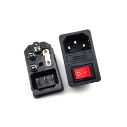 Toma IEC C14 10A 250V con Fusible e Interruptor Basculante