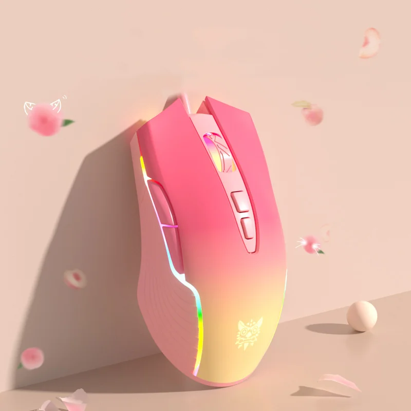 Ratón óptico con cable para videojuegos, periférico ergonómico con retroiluminación RGB, 6400 DPI, para PC, portátil, ordenador de escritorio - imagen 2