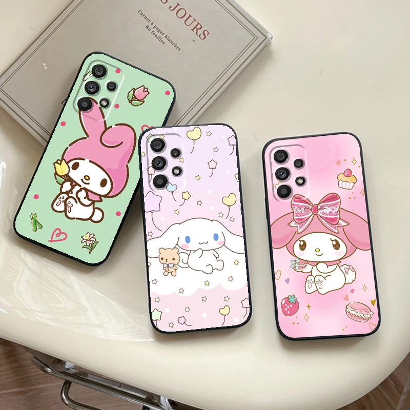 Sanrio Cinnamoroll Pochacco para Samsung, A53, A52, A33, A32, A51, A71, A21S, A13, A73, A55, A22, A23, A35, A72, A54, A12, 5G, negro suave - imagen 4