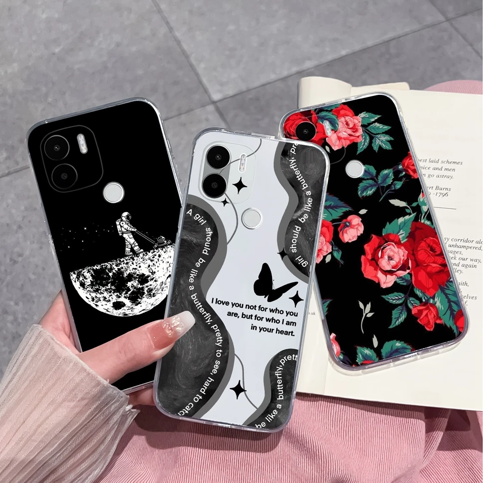 Fundas para Redmi A1 A2 Plus 4G, cubierta protectora de silicona suave, transparente, bonita, mariposa, para RedmiA1 A 2 Plus 4G - imagen 2