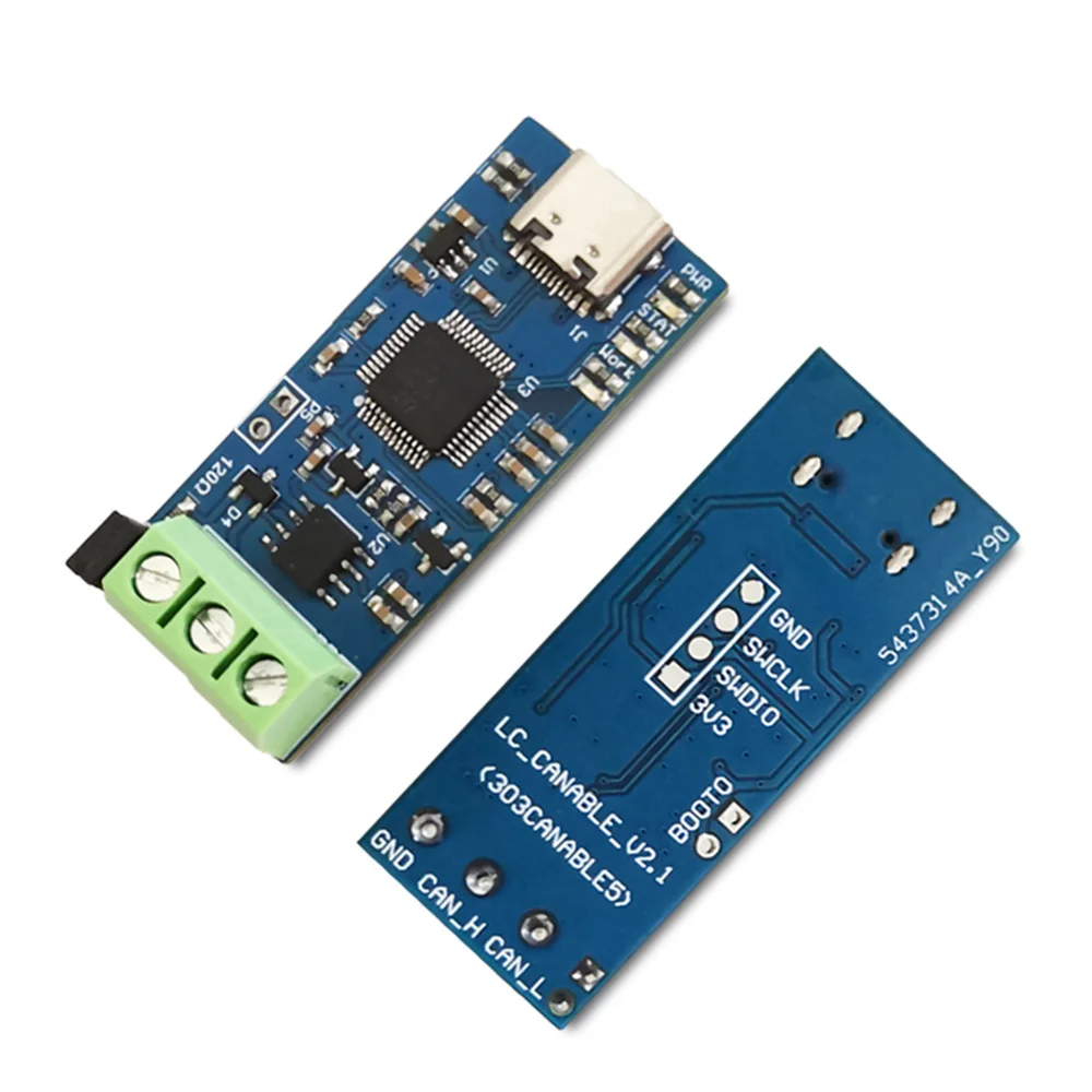 Módulo USB tipo C a CAN compatible con analizador CAN FD Bus V2.0 con LED de 3 colores, microcontrolador de la serie STM32G4 de alto rendimiento