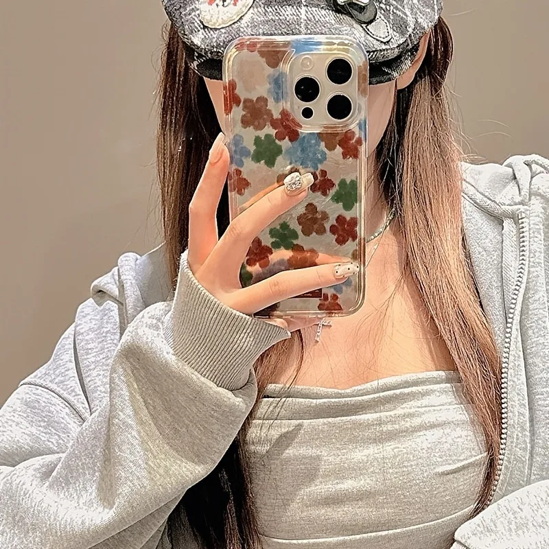 Vortex Shell IND verde azul y rojo flores diseñado funda de teléfono para iPhone 17 16 15 14 Pro Max 13 12 11 XS XR 7 8 Plus 16e - imagen 2