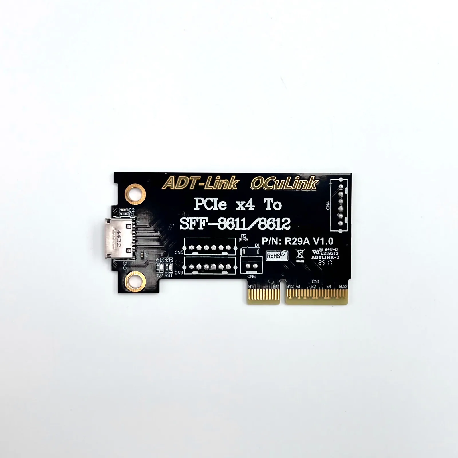 PCIe X4 4,0/5,0 tarjeta adaptadora externa OCuLink PCI-e a 8611/ 8612 PCI Express 4x a SFF-8612 tarjeta de expansión adaptador convertir tarjeta - imagen 3