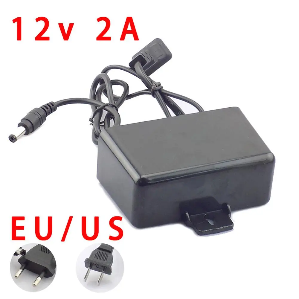 Adaptador de fuente de alimentación para cámara CCTV, cargador impermeable para exteriores, enchufe EU US, AC/DC 12V 2A 2000ma - imagen 2