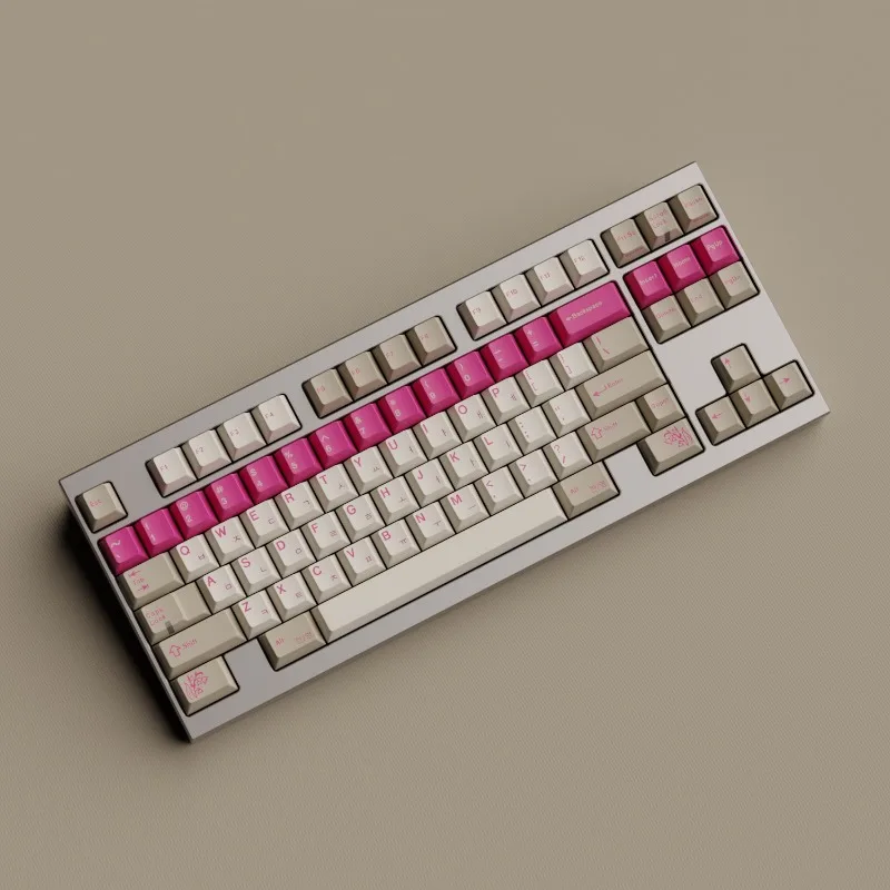 Juego de teclas con tema de lirios del valle, tapas de teclado con perfil de cereza ABS personalizadas para accesorios de teclado mecánico para juegos