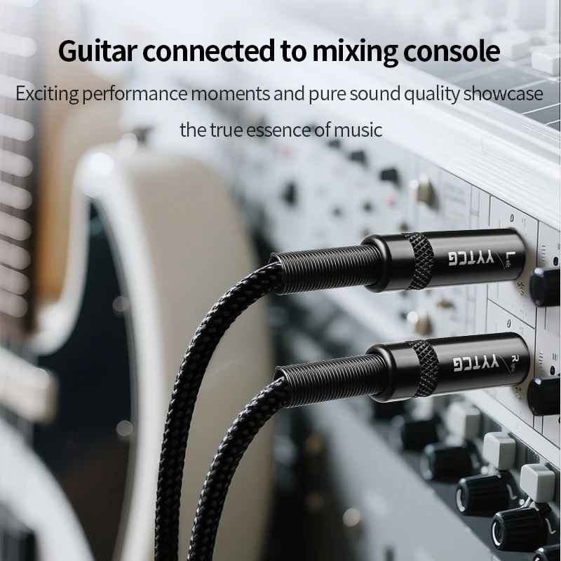 Conector hembra de 6,35mm a doble 6,5mm macho Aux TRS Cable Aux Dual de 6,5mm para amplificador mezclador altavoz adaptador divisor de 6,35mm - imagen 5