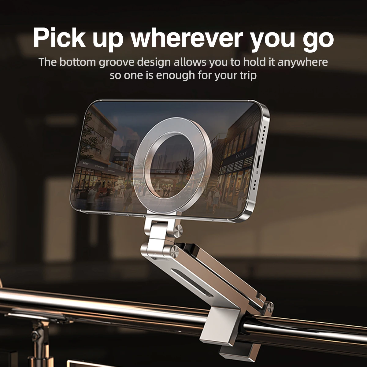 Soporte magnético Universal ajustable para teléfono, elementos esenciales de viaje, rotación Flexible, manos libres, soporte para teléfono de avión, asiento para teléfono - imagen 3