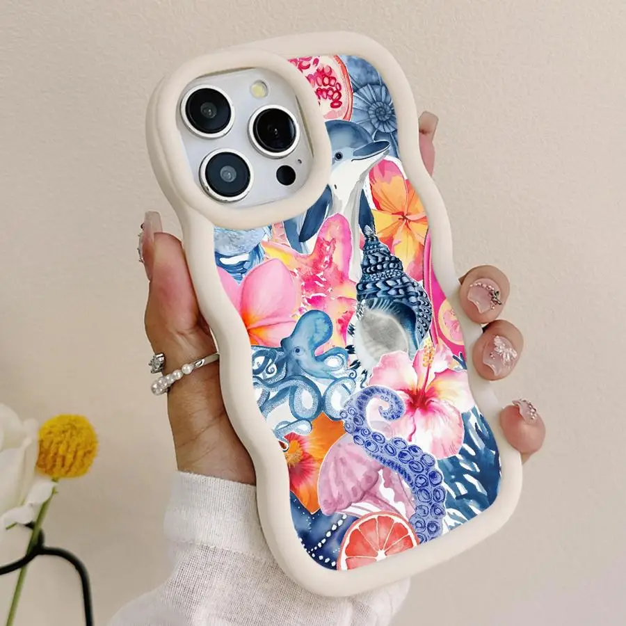 Funda para Xiaomi Redmi A3 A1 A2 Plus 13C 12C 10A 8 14C 10C A5 9C funda suave arte creativo de animales marinos - imagen 2