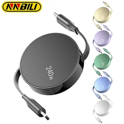 Cable USB-C NNBILI 240W Retráctil – Carga Rápida para iPhone 15 Pro Max