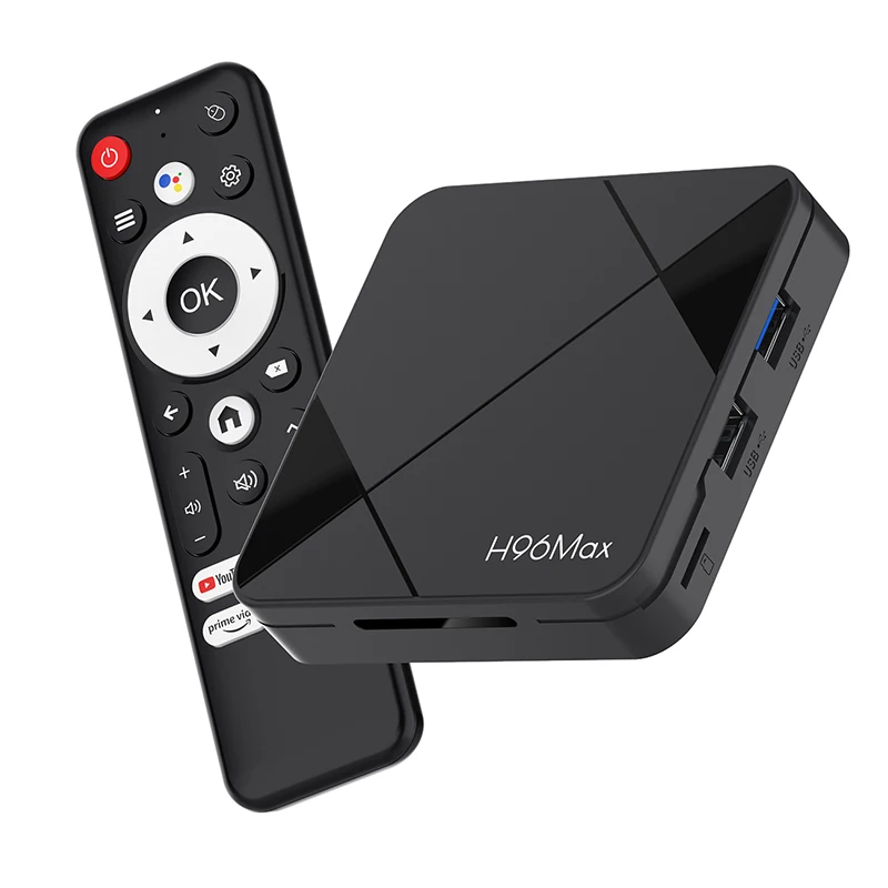 H96Max 2 + 16G Android 14.0 TV Box RK3518 Quad-core prise en charge Wi-Fi 6 et compatible bluetooth 5.4 3D 4K UHD décodeur de Streaming