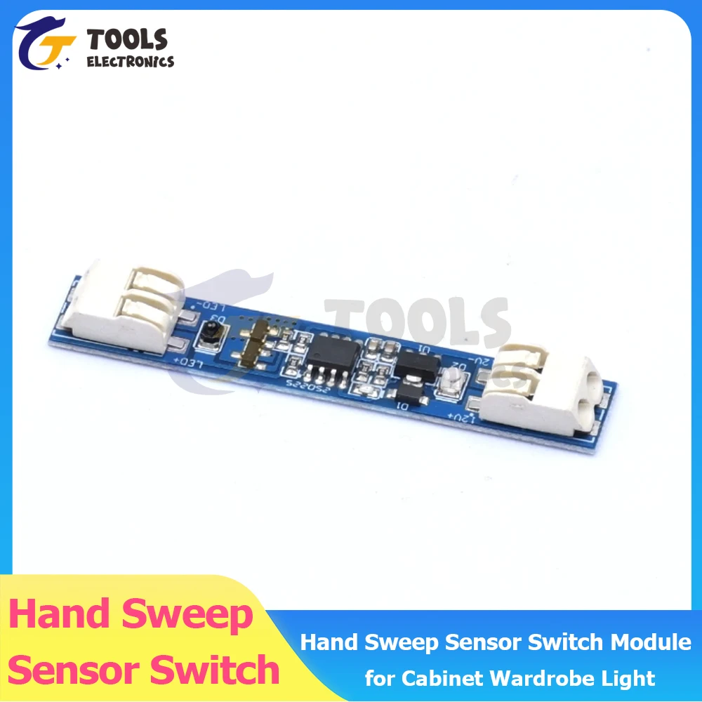 Módulo de interruptor de Sensor de barrido manual DC 12-24V interruptor de Sensor de onda de mano sin soldadura para luz de armario - imagen 2