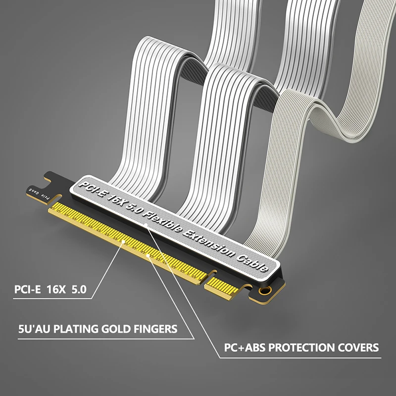 Tarjeta gráfica PCIE 5.0 X16 GPU Cable de extensión de ángulo recto PCI-E 16X Gen5 Velocidad de 128 GB/s Compatible con PCIe4.0 diseñado para ITX - imagen 5