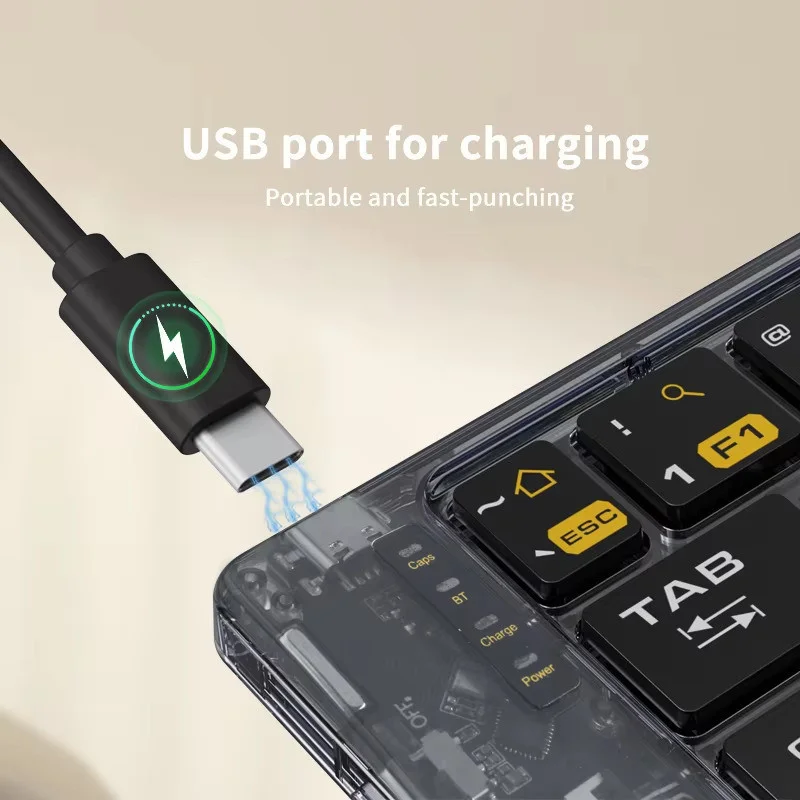 Jomaa Teclado inalámbrico plegable transparente, teclado Bluetooth con ratón, teclado de viaje plegable para tableta y teléfono inteligente - imagen 5