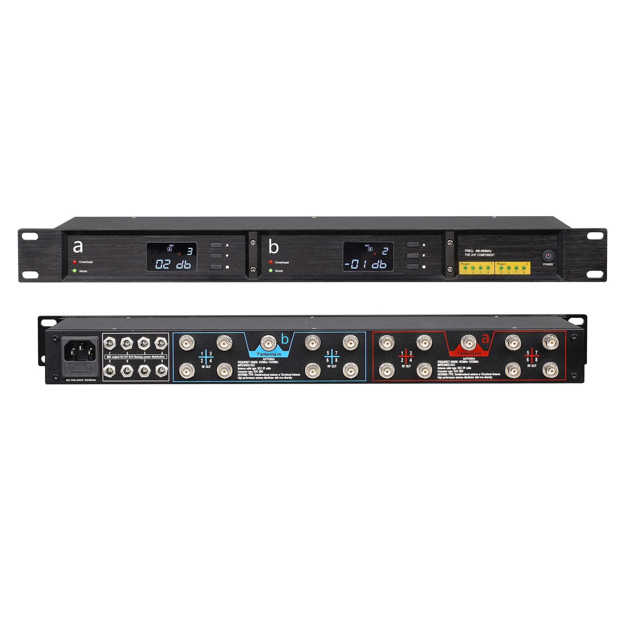 Paulkitson U887 amplificador divisor de antena de banda ancha sistema distribuidor de antena distribución de refuerzo de señal RF para micrófono inalámbrico - imagen 2
