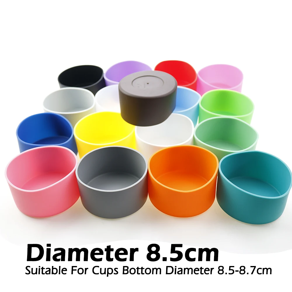 Para una vida mejor, 1 unidad, funda protectora de funda inferior de taza de silicona suave de 8,5 cm para botella de té de agua de vidrio, accesorios antideslizantes - imagen 4