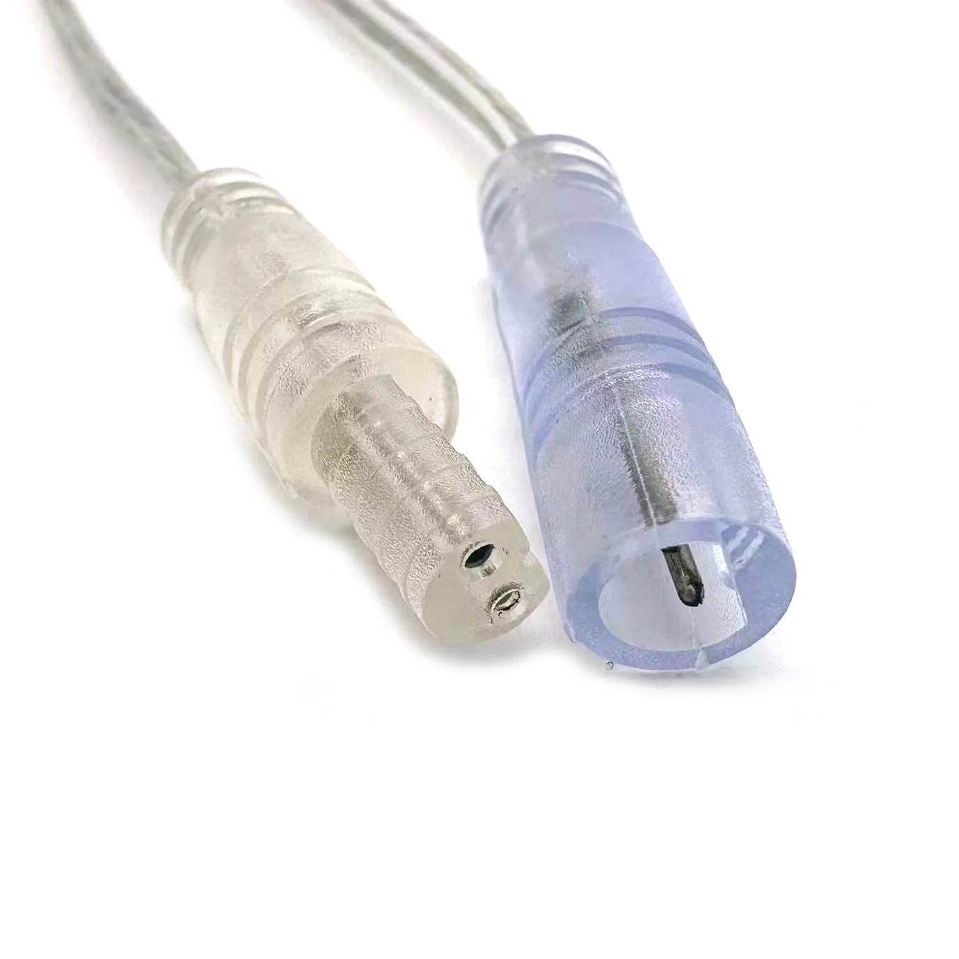 Conector transparente impermeable de 2 núcleos, macho y hembra; 10 cm de largo cada una; cable 22AWG (0,3 mm2) - imagen 3
